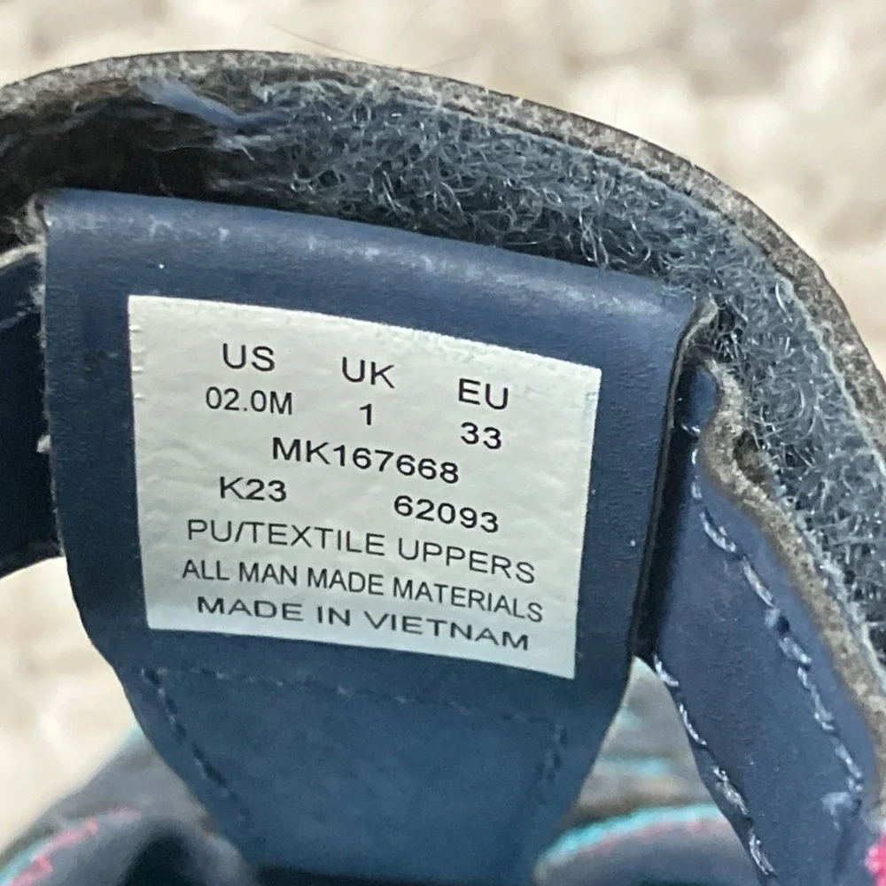 Kids Merrell Hydro Jr‎ Blue Shoes Size 2.0W Sandals Water Outdoors Canoe Beach